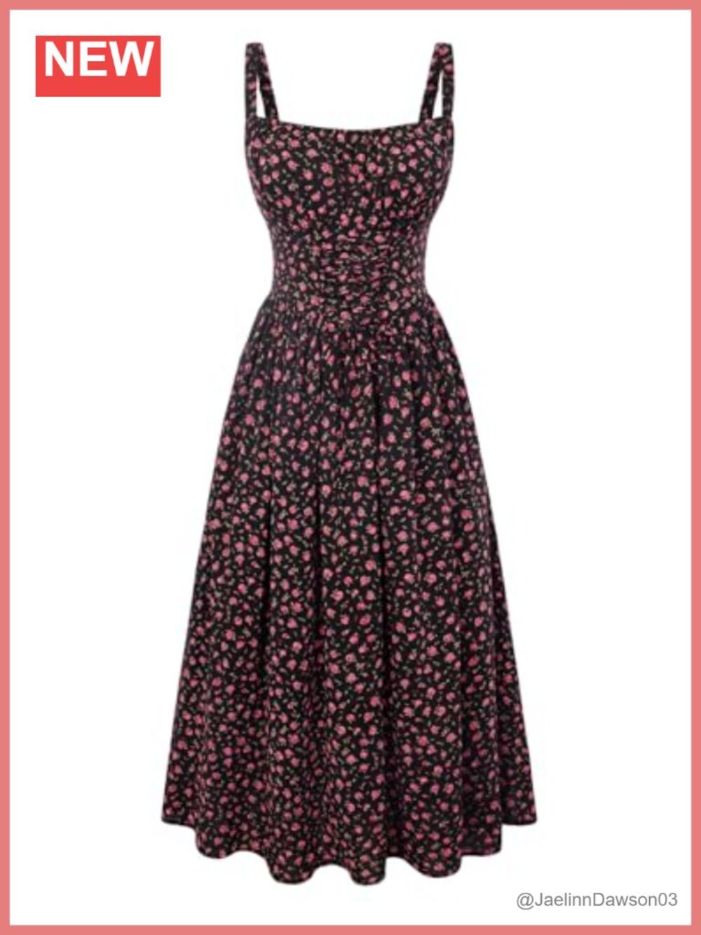 Floral Chiffon A-Line Maxi Dress with Pockets Smocked Back